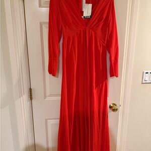 By Malene Birger Vibrant Red Long Sleeve Dress
